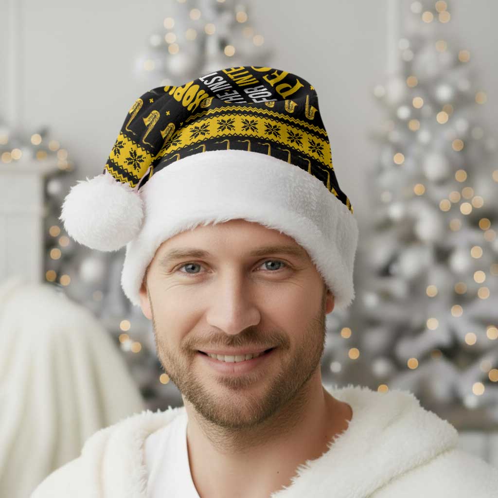 Saxophone The Instrument For Intellegent People Christmas Santa Hat Xmas Holiday Patterns - Wonder Print Shop