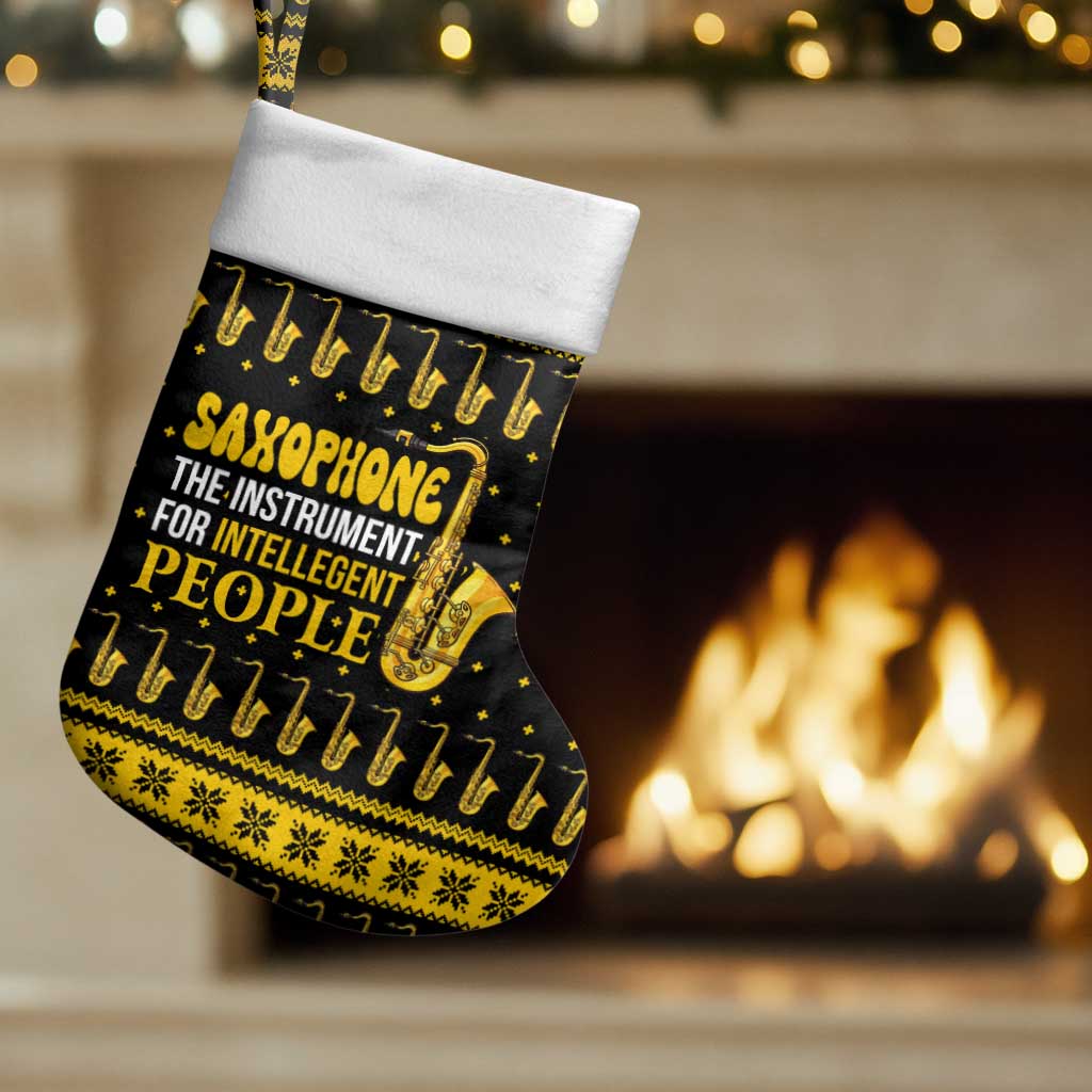 Saxophone The Instrument For Intellegent People Christmas Stocking Xmas Holiday Patterns - Wonder Print Shop
