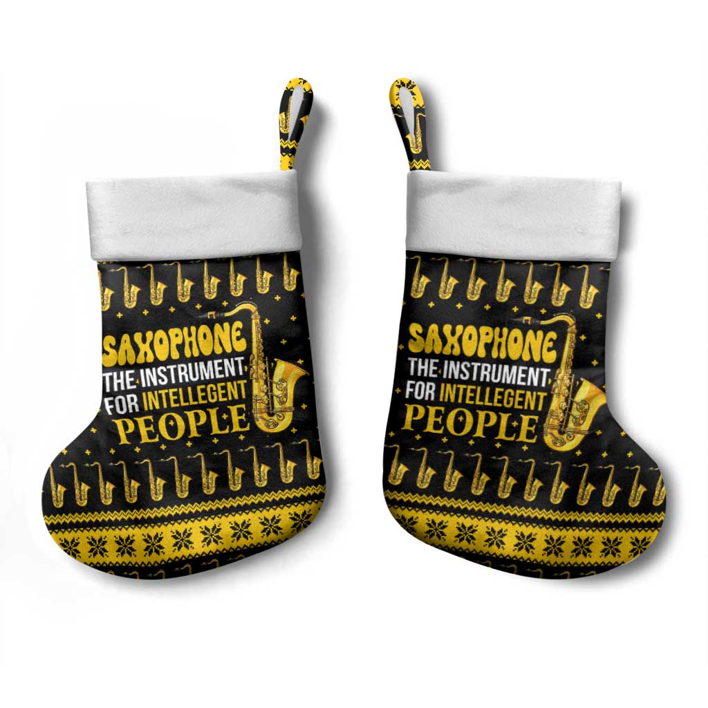 Saxophone The Instrument For Intellegent People Christmas Stocking Xmas Holiday Patterns - Wonder Print Shop