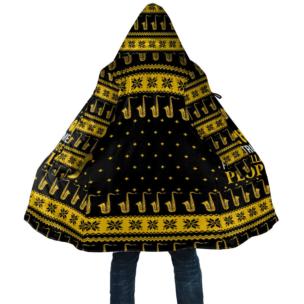 Saxophone The Instrument For Intellegent People Christmas Cloak Xmas Holiday Patterns - Wonder Print Shop