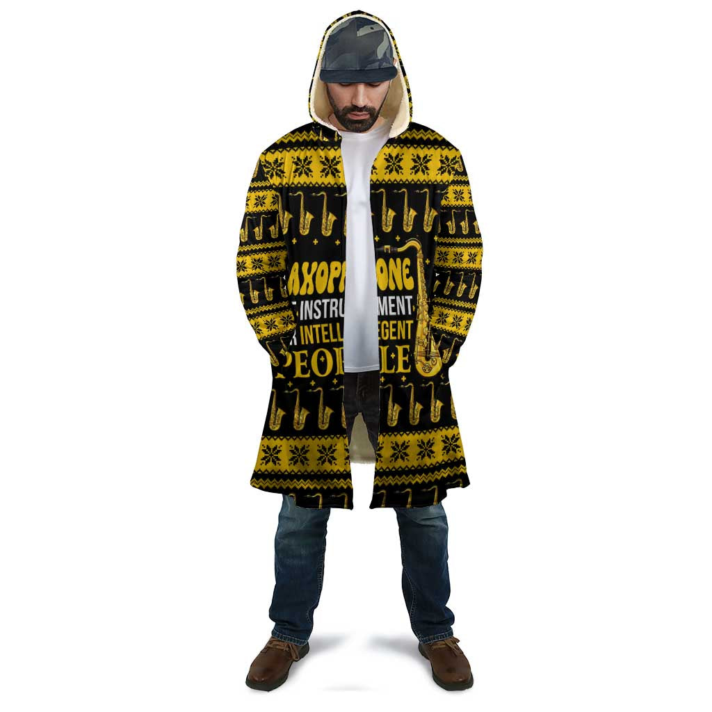 Saxophone The Instrument For Intellegent People Christmas Cloak Xmas Holiday Patterns - Wonder Print Shop
