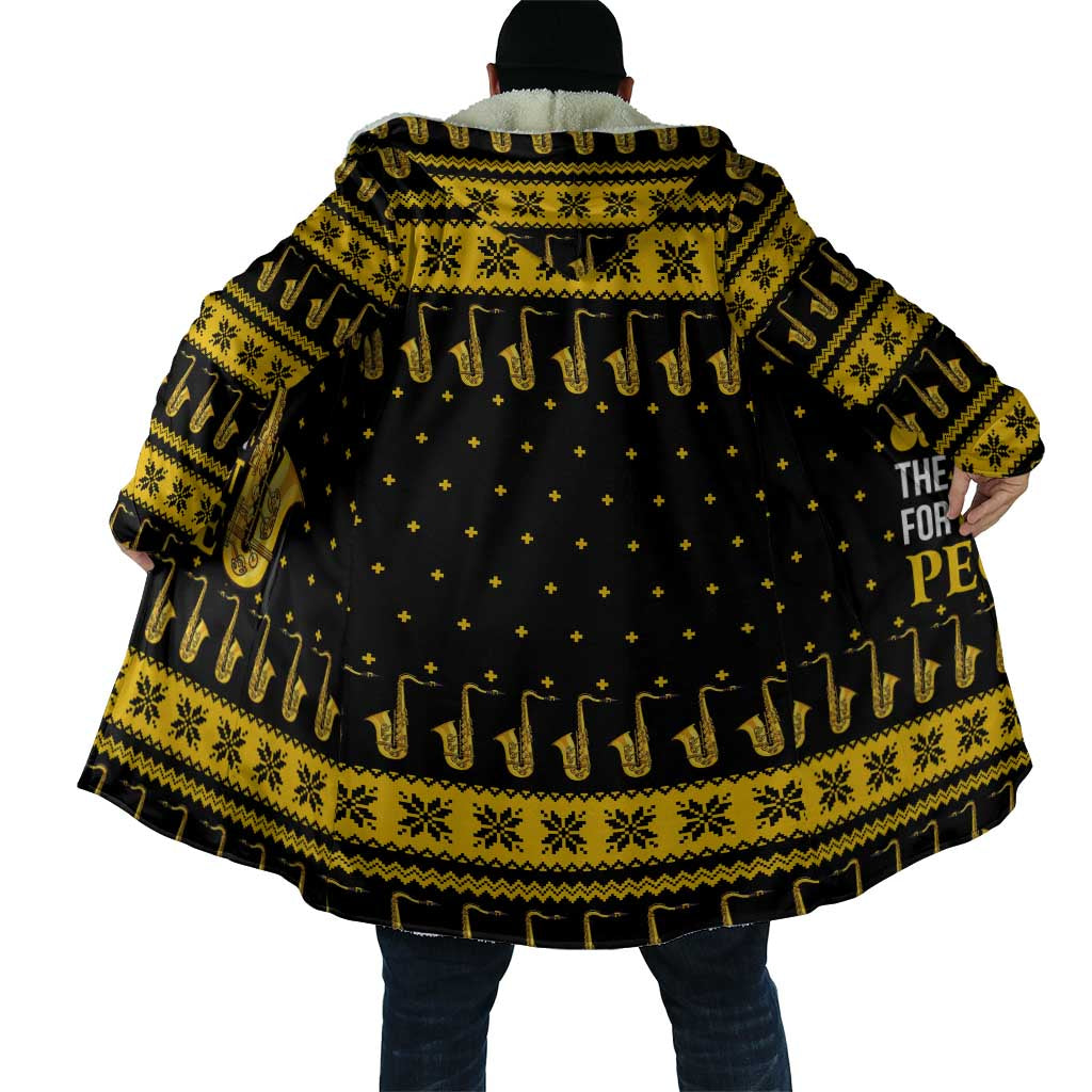 Saxophone The Instrument For Intellegent People Christmas Cloak Xmas Holiday Patterns - Wonder Print Shop