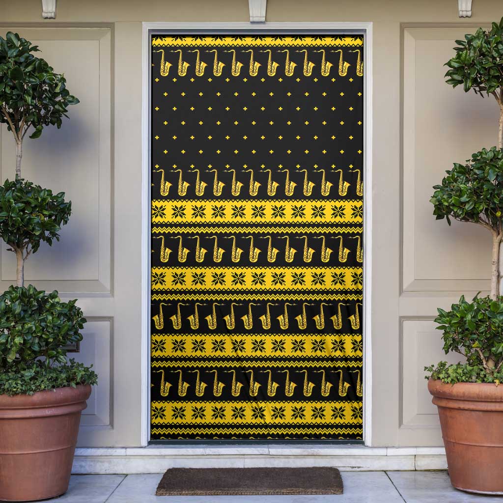 Saxophone The Instrument For Intellegent People Christmas Door Cover Xmas Holiday Patterns - Wonder Print Shop