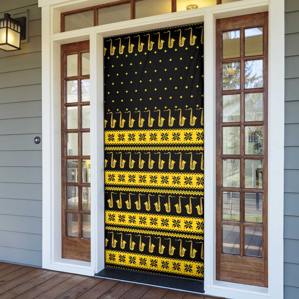 Saxophone The Instrument For Intellegent People Christmas Door Cover Xmas Holiday Patterns - Wonder Print Shop