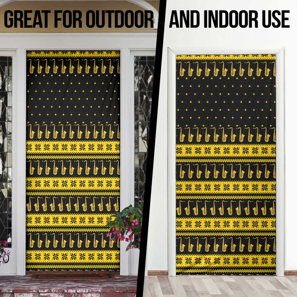 Saxophone The Instrument For Intellegent People Christmas Door Cover Xmas Holiday Patterns - Wonder Print Shop