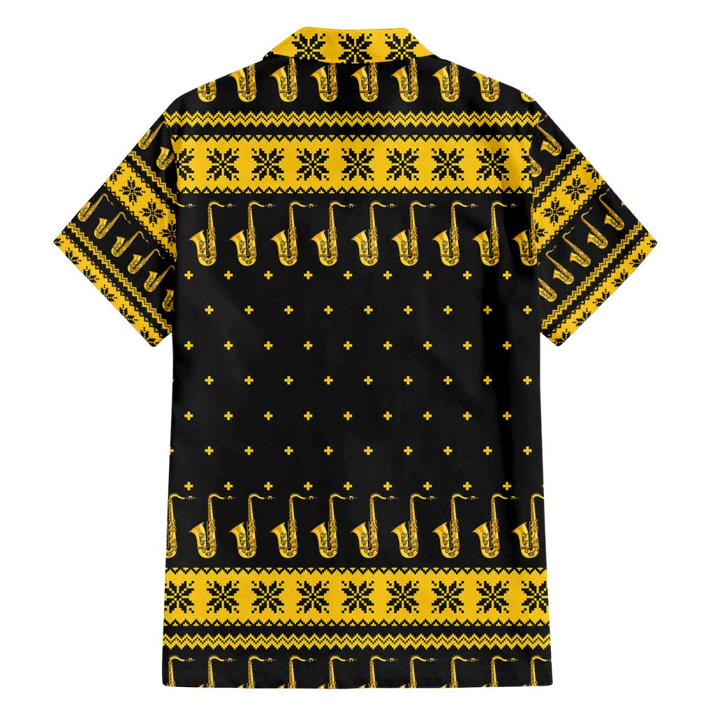 Saxophone The Instrument For Intellegent People Christmas Family Matching Long Sleeve Bodycon Dress and Hawaiian Shirt Xmas Holiday Patterns - Wonder Print Shop