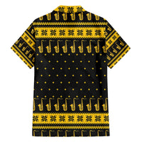 Saxophone The Instrument For Intellegent People Christmas Family Matching Off The Shoulder Long Sleeve Dress and Hawaiian Shirt Xmas Holiday Patterns - Wonder Print Shop