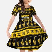 Saxophone The Instrument For Intellegent People Christmas Family Matching Puletasi and Hawaiian Shirt Xmas Holiday Patterns - Wonder Print Shop