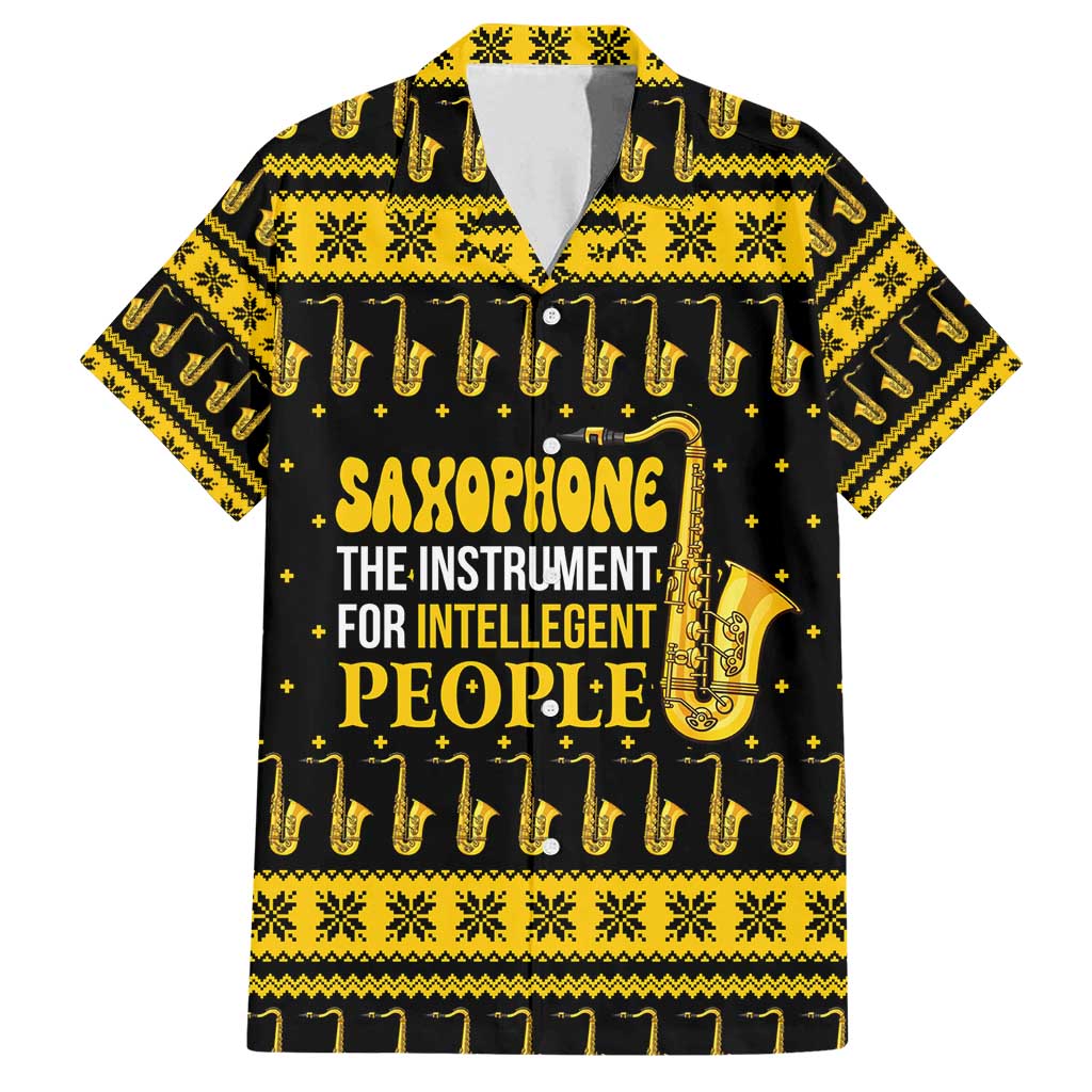Saxophone The Instrument For Intellegent People Christmas Family Matching Puletasi and Hawaiian Shirt Xmas Holiday Patterns - Wonder Print Shop