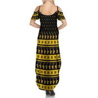 Saxophone The Instrument For Intellegent People Christmas Family Matching Summer Maxi Dress and Hawaiian Shirt Xmas Holiday Patterns - Wonder Print Shop