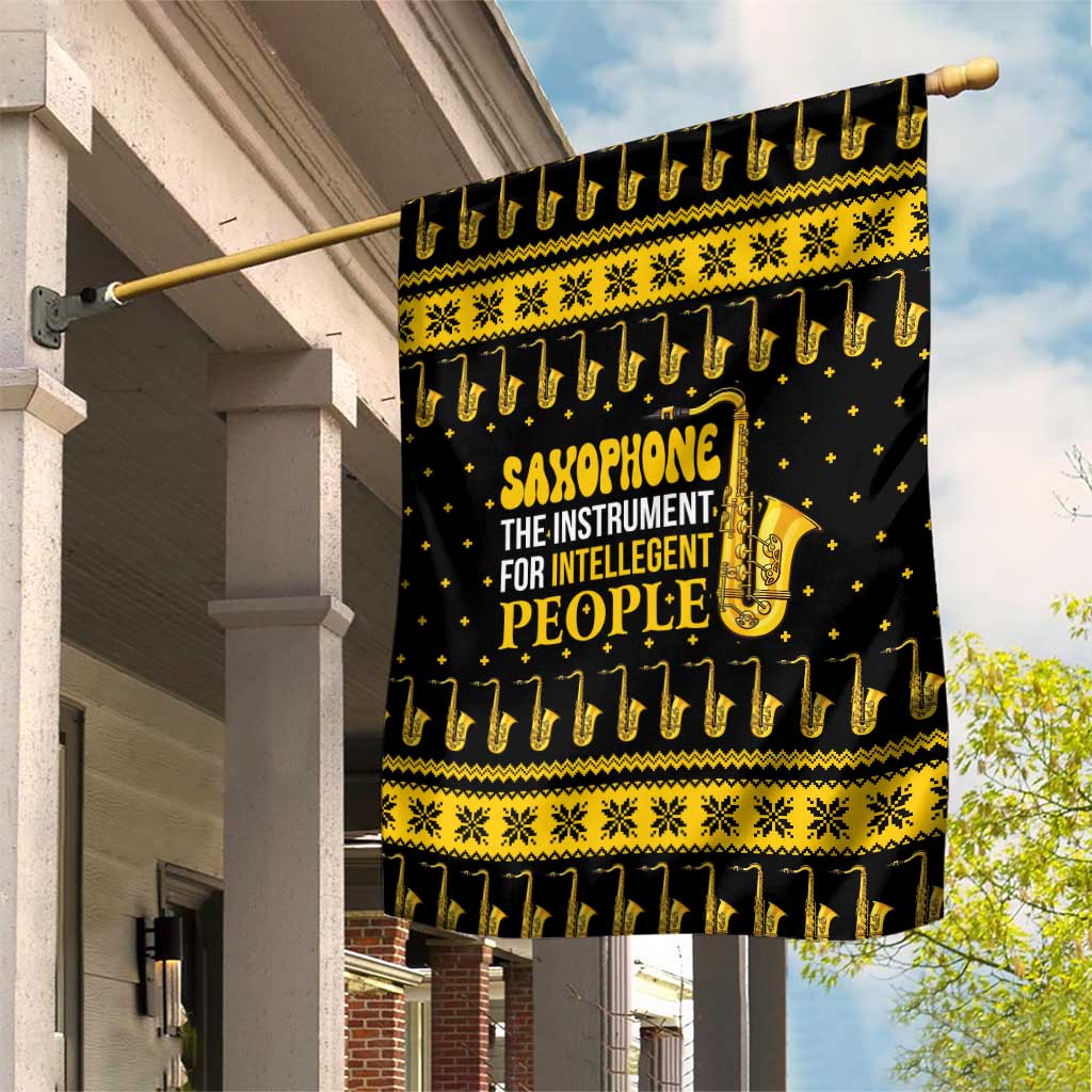 Saxophone The Instrument For Intellegent People Christmas Garden Flag Xmas Holiday Patterns - Wonder Print Shop