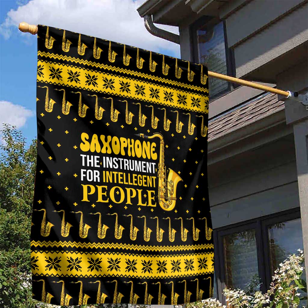 Saxophone The Instrument For Intellegent People Christmas Garden Flag Xmas Holiday Patterns - Wonder Print Shop