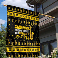 Saxophone The Instrument For Intellegent People Christmas Garden Flag Xmas Holiday Patterns - Wonder Print Shop