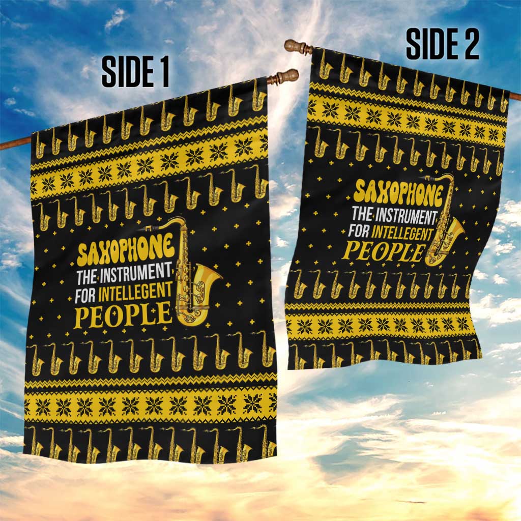 Saxophone The Instrument For Intellegent People Christmas Garden Flag Xmas Holiday Patterns - Wonder Print Shop
