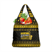 Saxophone The Instrument For Intellegent People Christmas Grocery Bag Xmas Holiday Patterns - Wonder Print Shop
