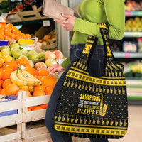 Saxophone The Instrument For Intellegent People Christmas Grocery Bag Xmas Holiday Patterns - Wonder Print Shop