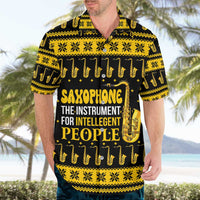 Saxophone The Instrument For Intellegent People Christmas Hawaiian Shirt Xmas Holiday Patterns - Wonder Print Shop