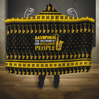 Saxophone The Instrument For Intellegent People Christmas Hooded Blanket Xmas Holiday Patterns - Wonder Print Shop