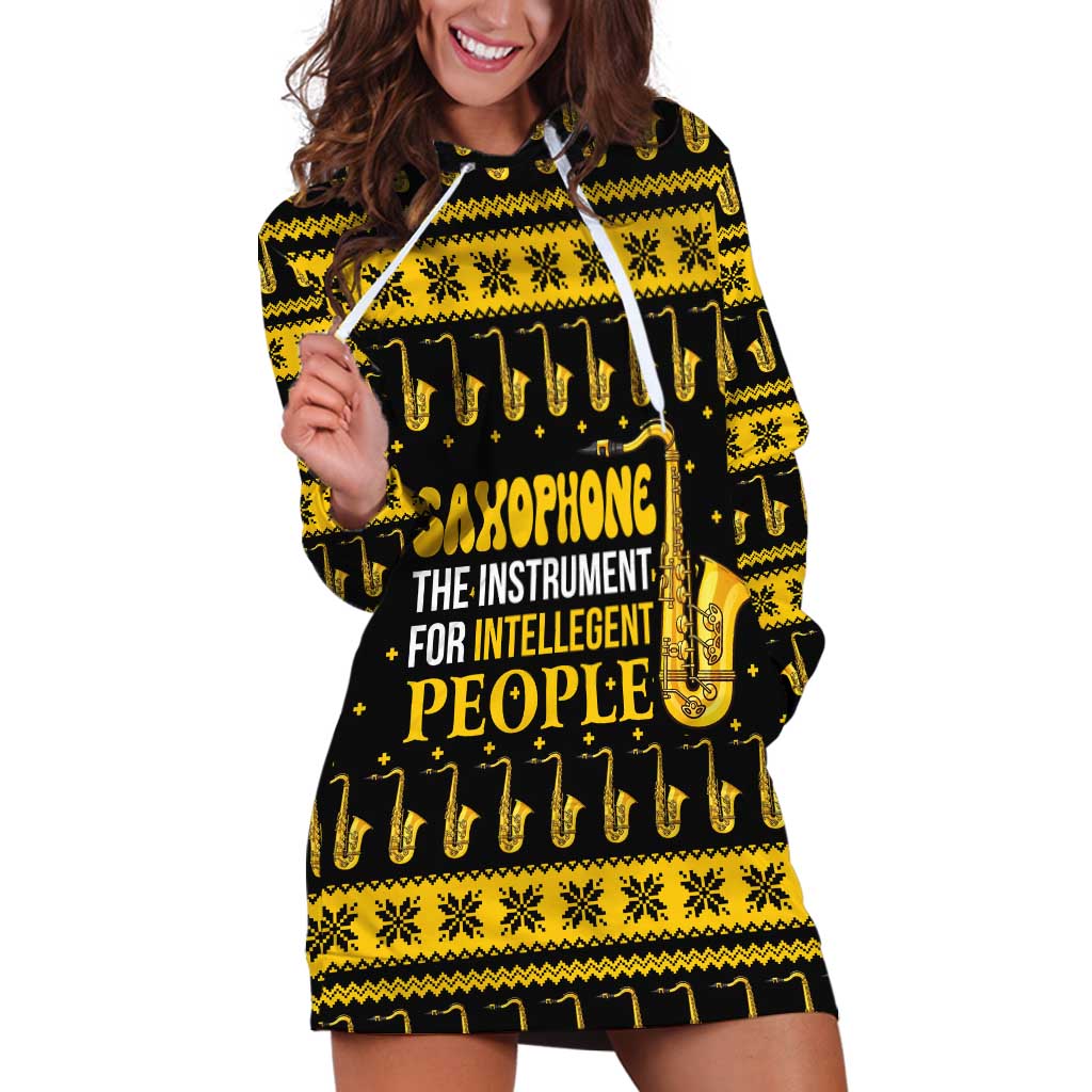 Saxophone The Instrument For Intellegent People Christmas Hoodie Dress Xmas Holiday Patterns - Wonder Print Shop