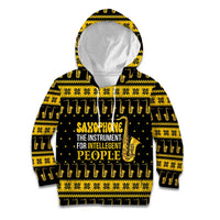 Saxophone The Instrument For Intellegent People Christmas Kid Hoodie Xmas Holiday Patterns - Wonder Print Shop