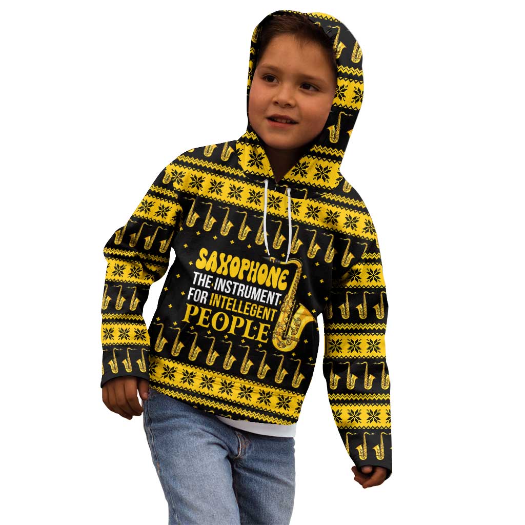 Saxophone The Instrument For Intellegent People Christmas Kid Hoodie Xmas Holiday Patterns - Wonder Print Shop