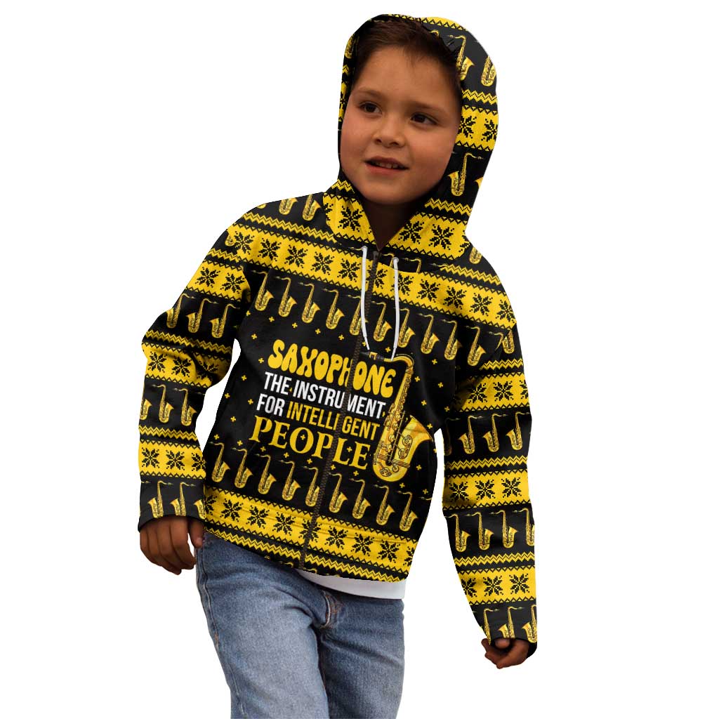 Saxophone The Instrument For Intellegent People Christmas Kid Hoodie Xmas Holiday Patterns - Wonder Print Shop
