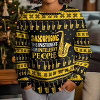 Saxophone The Instrument For Intellegent People Christmas Kid Ugly Christmas Sweater Xmas Holiday Patterns - Wonder Print Shop