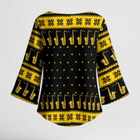 Saxophone The Instrument For Intellegent People Christmas Kimono Sleeve Blouse Xmas Holiday Patterns - Wonder Print Shop