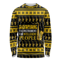 Saxophone The Instrument For Intellegent People Christmas Long Sleeve Shirt Xmas Holiday Patterns - Wonder Print Shop