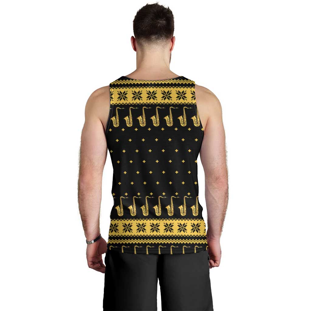 Saxophone The Instrument For Intellegent People Christmas Men Tank Top Xmas Holiday Patterns - Wonder Print Shop