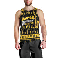 Saxophone The Instrument For Intellegent People Christmas Men Tank Top Xmas Holiday Patterns - Wonder Print Shop