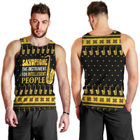 Saxophone The Instrument For Intellegent People Christmas Men Tank Top Xmas Holiday Patterns - Wonder Print Shop