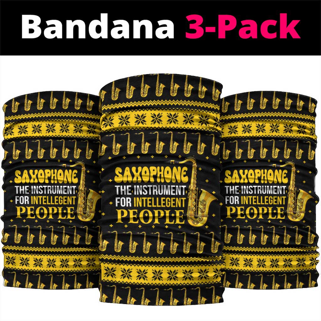 Saxophone The Instrument For Intellegent People Christmas Neck Gaiter Xmas Holiday Patterns - Wonder Print Shop