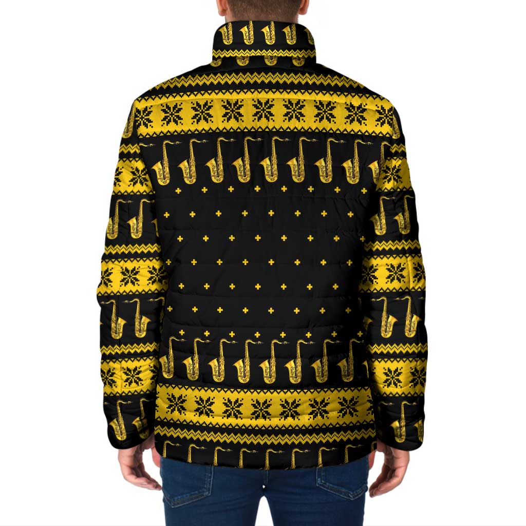 Saxophone The Instrument For Intellegent People Christmas Padded Jacket Xmas Holiday Patterns - Wonder Print Shop