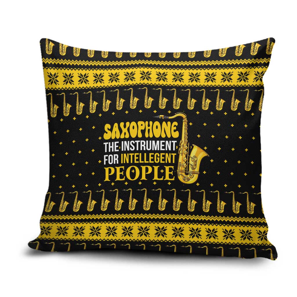 Saxophone The Instrument For Intellegent People Christmas Pillow Cover Xmas Holiday Patterns - Wonder Print Shop