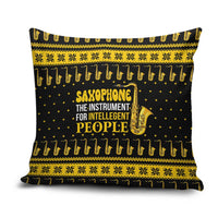 Saxophone The Instrument For Intellegent People Christmas Pillow Cover Xmas Holiday Patterns - Wonder Print Shop
