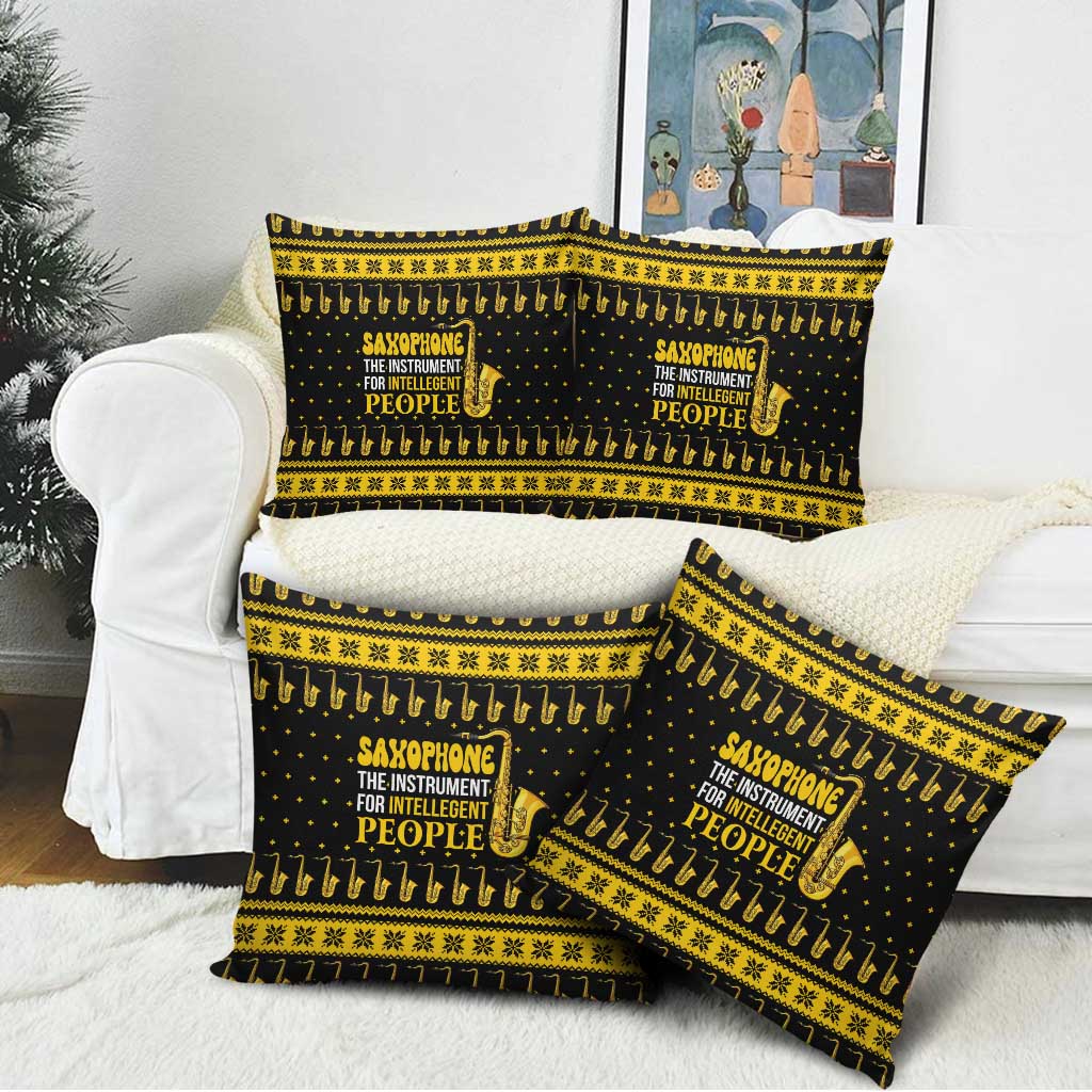 Saxophone The Instrument For Intellegent People Christmas Pillow Cover Xmas Holiday Patterns - Wonder Print Shop