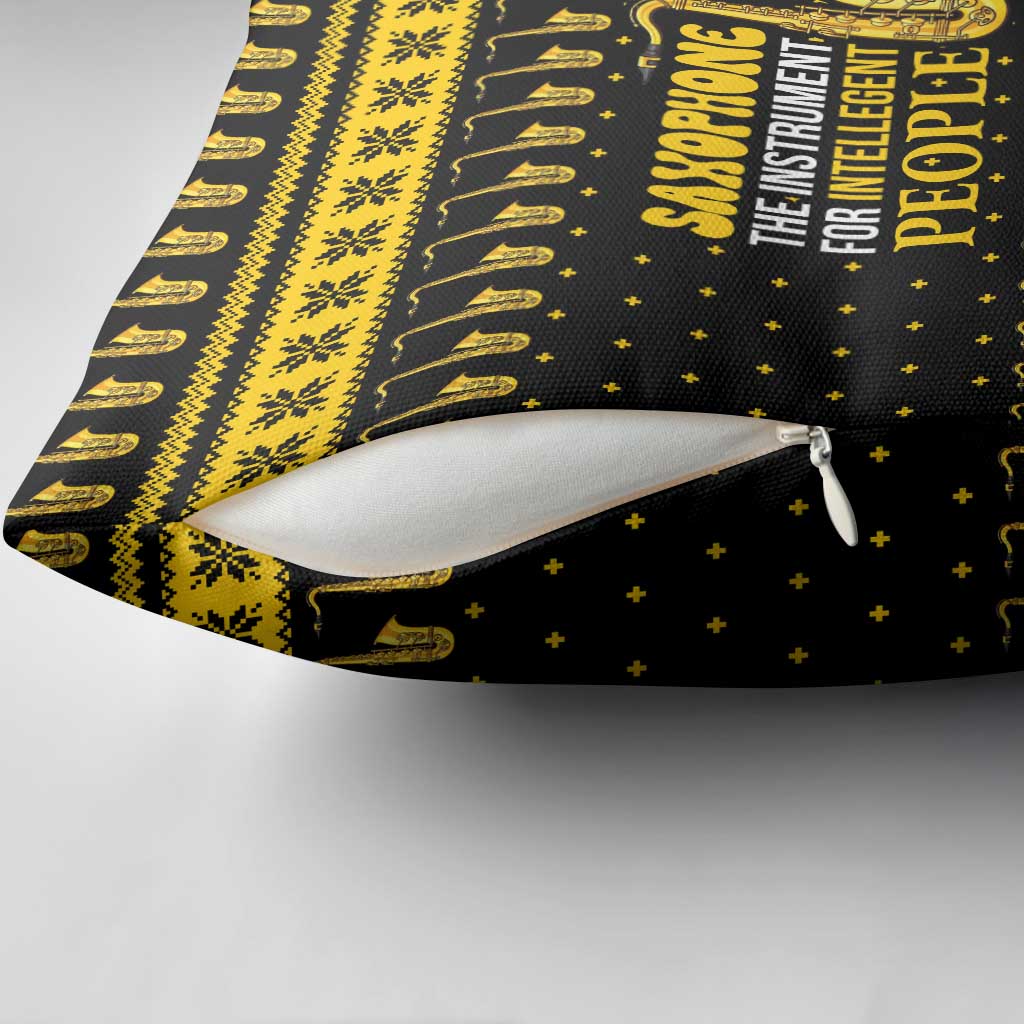 Saxophone The Instrument For Intellegent People Christmas Pillow Cover Xmas Holiday Patterns - Wonder Print Shop