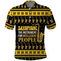 Saxophone The Instrument For Intellegent People Christmas Polo Shirt Xmas Holiday Patterns - Wonder Print Shop