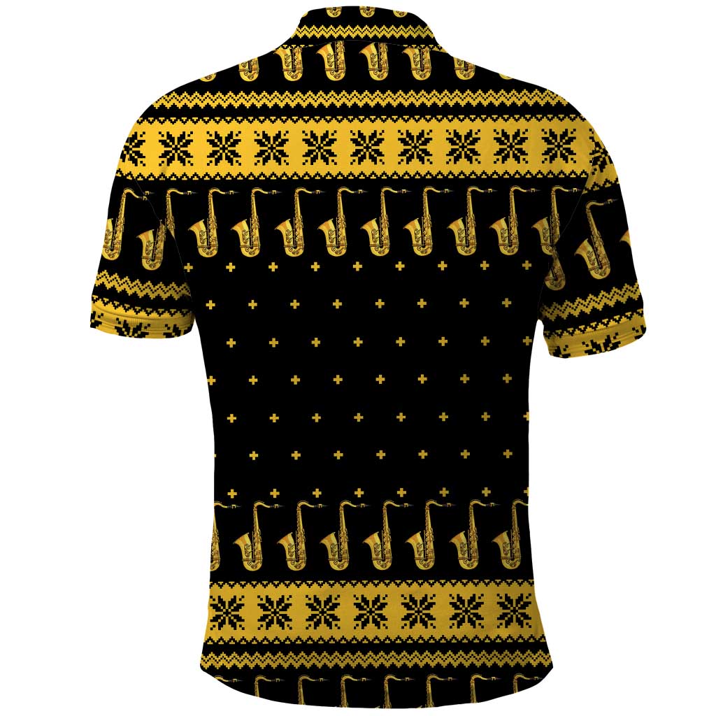Saxophone The Instrument For Intellegent People Christmas Polo Shirt Xmas Holiday Patterns - Wonder Print Shop