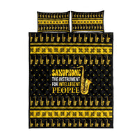 Saxophone The Instrument For Intellegent People Christmas Quilt Bed Set Xmas Holiday Patterns - Wonder Print Shop