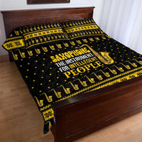 Saxophone The Instrument For Intellegent People Christmas Quilt Bed Set Xmas Holiday Patterns - Wonder Print Shop