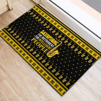 Saxophone The Instrument For Intellegent People Christmas Rubber Doormat Xmas Holiday Patterns - Wonder Print Shop
