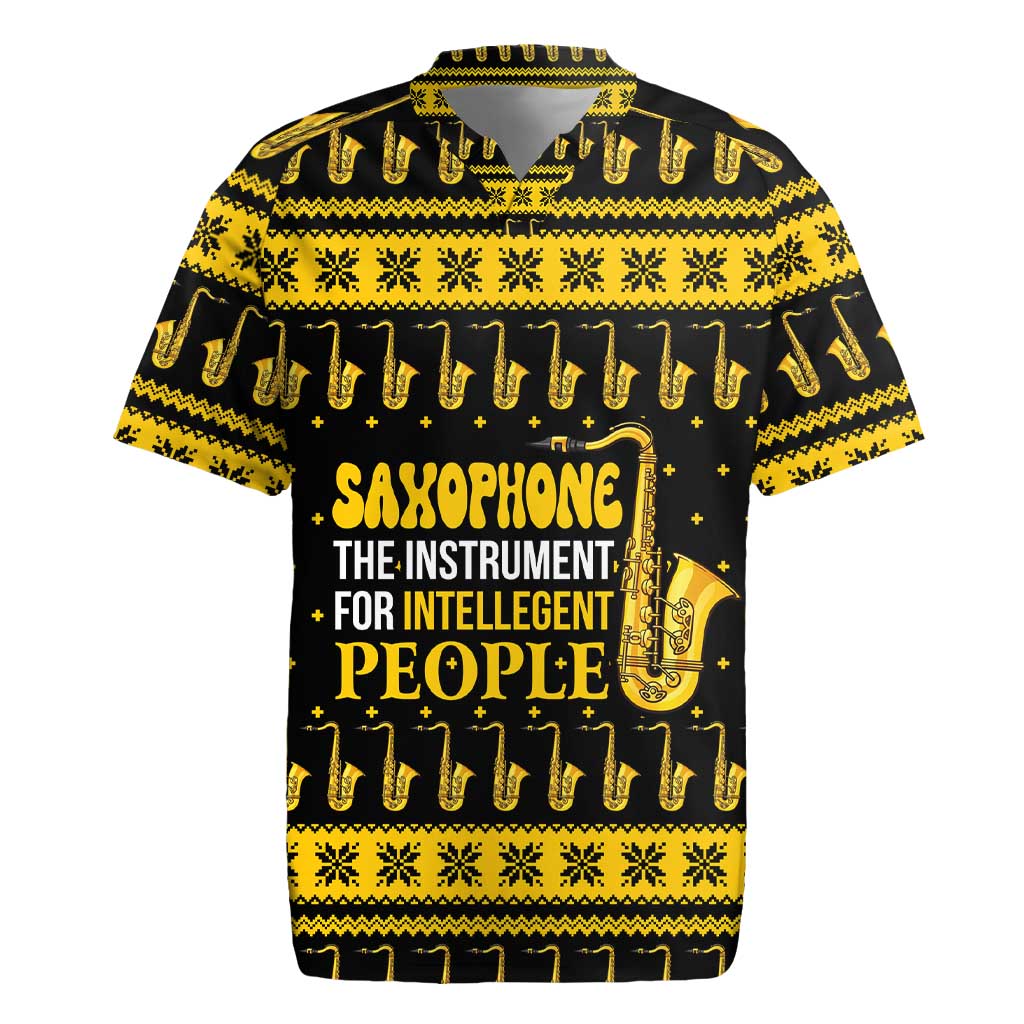 Saxophone The Instrument For Intellegent People Christmas Rugby Jersey Xmas Holiday Patterns - Wonder Print Shop