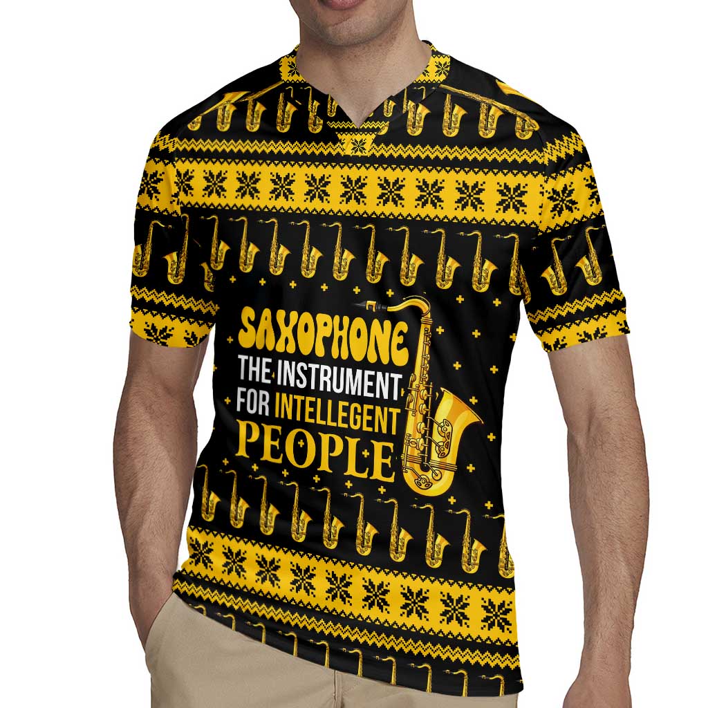 Saxophone The Instrument For Intellegent People Christmas Rugby Jersey Xmas Holiday Patterns - Wonder Print Shop