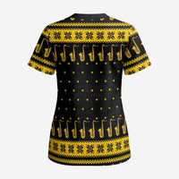 Saxophone The Instrument For Intellegent People Christmas Scrub Top Xmas Holiday Patterns - Wonder Print Shop
