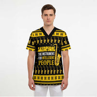 Saxophone The Instrument For Intellegent People Christmas Scrub Top Xmas Holiday Patterns - Wonder Print Shop