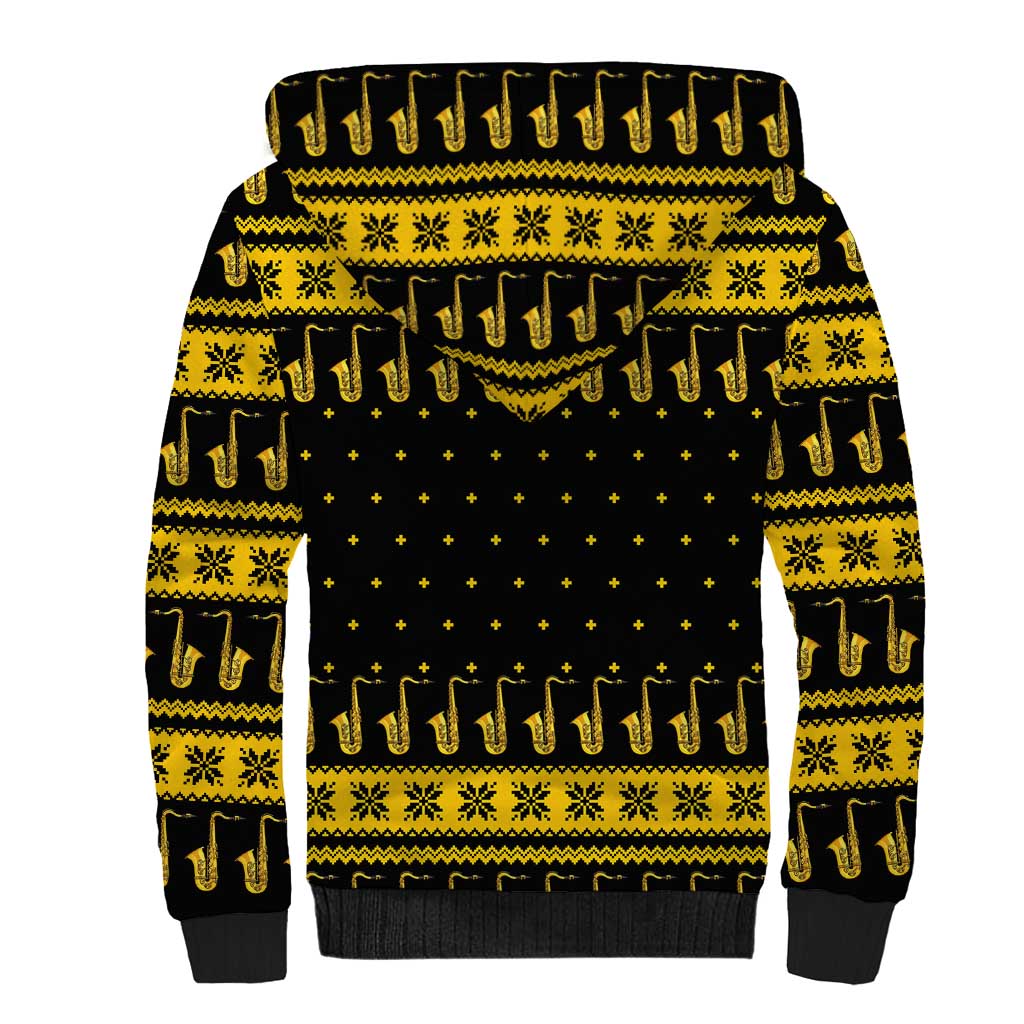 Saxophone The Instrument For Intellegent People Christmas Sherpa Hoodie Xmas Holiday Patterns - Wonder Print Shop