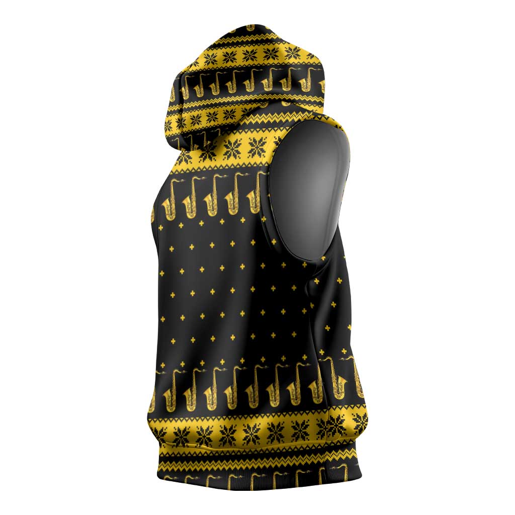 Saxophone The Instrument For Intellegent People Christmas Sleeveless Hoodie Xmas Holiday Patterns - Wonder Print Shop