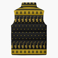 Saxophone The Instrument For Intellegent People Christmas Sleeveless Puffer Jacket Xmas Holiday Patterns - Wonder Print Shop